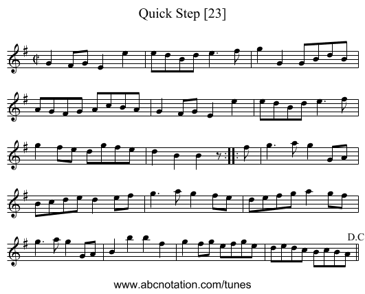 Quick Step [23] - staff notation