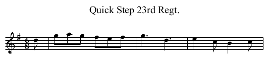 Quick Step 23rd Regt. - staff notation