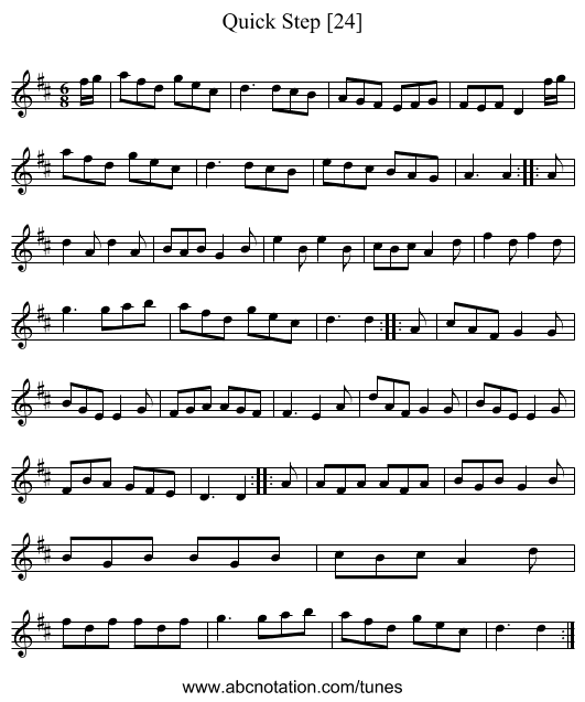 Quick Step [24] - staff notation
