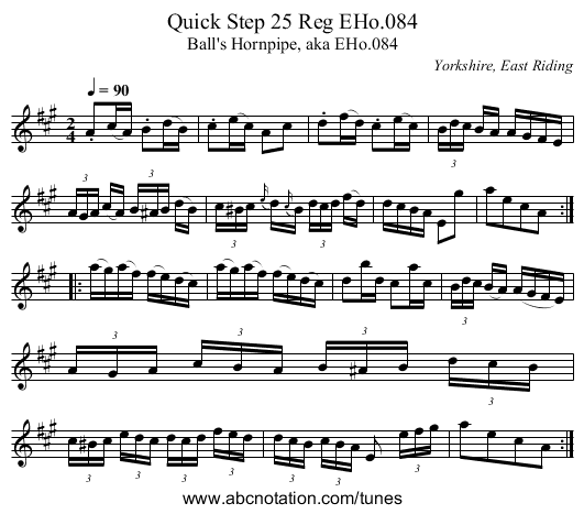 Quick Step 25 Reg EHo.084 - staff notation