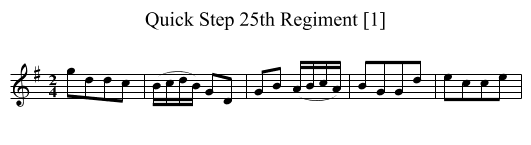 Quick Step 25th Regiment [1] - staff notation