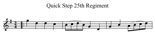Quick Step 25th Regiment - staff notation