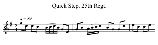 Quick Step. 25th Regt. - staff notation