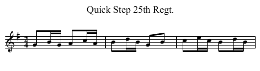 Quick Step 25th Regt. - staff notation