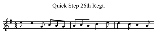 Quick Step 26th Regt. - staff notation