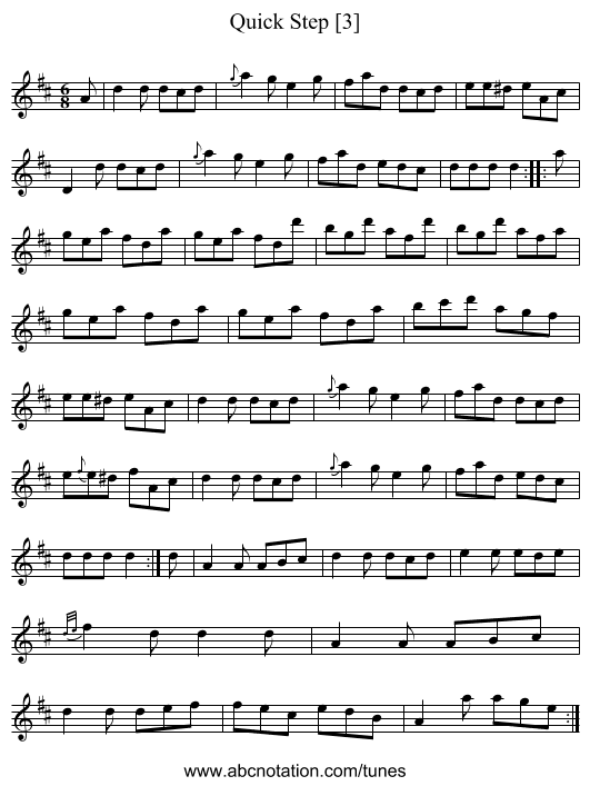 Quick Step [3] - staff notation