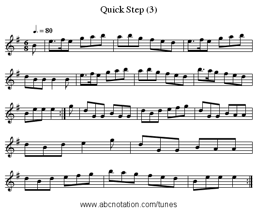 Quick Step (3) - staff notation