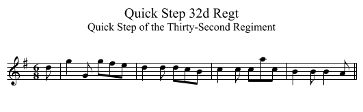 Quick Step 32d Regt - staff notation