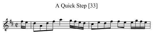 Quick Step [33], A - staff notation