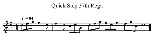 Quick Step 37th Regt. - staff notation
