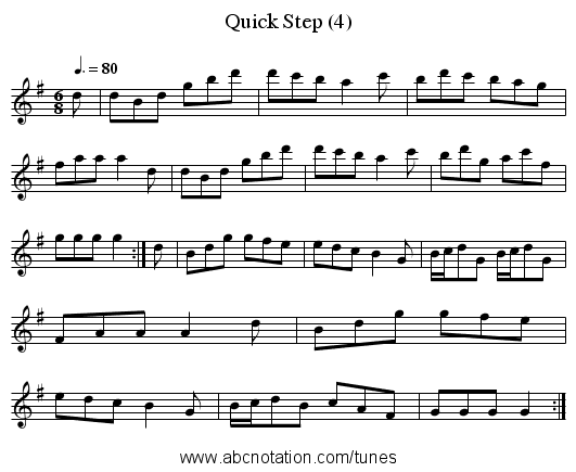 Quick Step (4) - staff notation