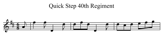 Quick Step 40th Regiment - staff notation