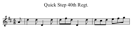 Quick Step 40th Regt. - staff notation