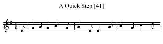Quick Step [41], A - staff notation
