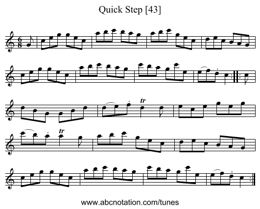 Quick Step [43] - staff notation