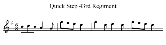 Quick Step 43rd Regiment - staff notation