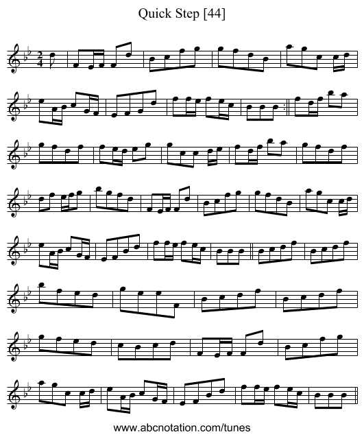 Quick Step [44] - staff notation