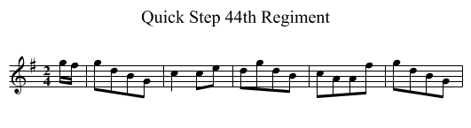 Quick Step 44th Regiment - staff notation