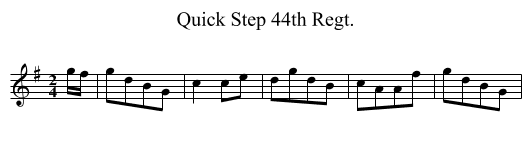 Quick Step 44th Regt. - staff notation