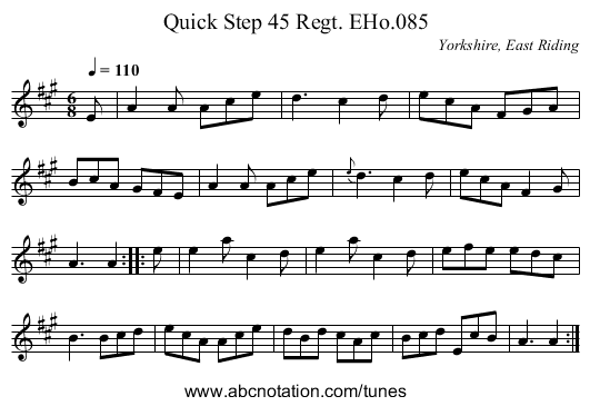 Quick Step 45 Regt. EHo.085 - staff notation