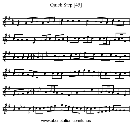 Quick Step [45] - staff notation