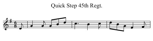 Quick Step 45th Regt. - staff notation