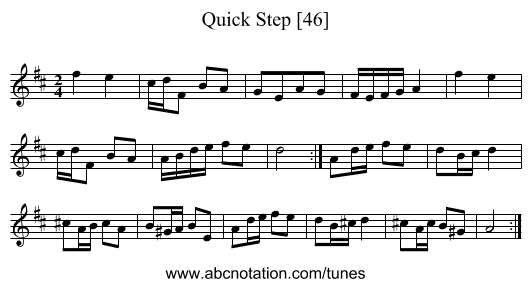 Quick Step [46] - staff notation