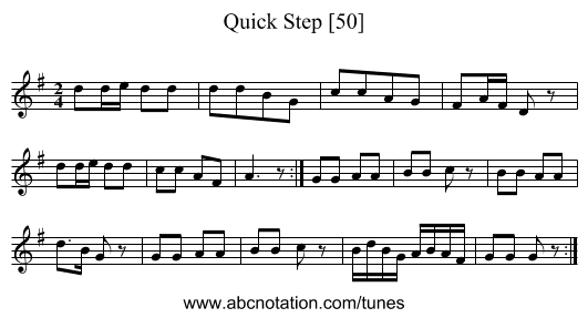 Quick Step [50] - staff notation
