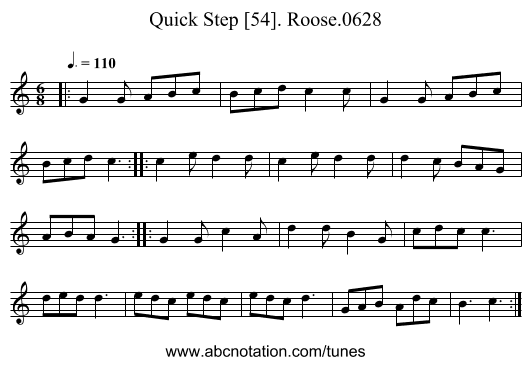 Quick Step [54]. Roose.0628 - staff notation