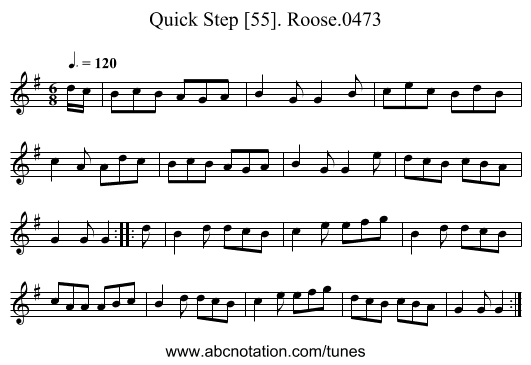 Quick Step [55]. Roose.0473 - staff notation