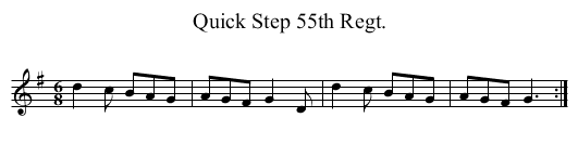 Quick Step 55th Regt. - staff notation