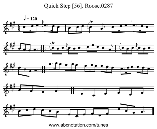 Quick Step [56]. Roose.0287 - staff notation