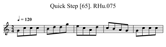 Quick Step [65]. RHu.075 - staff notation