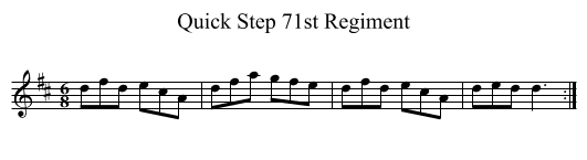 Quick Step 71st Regiment - staff notation