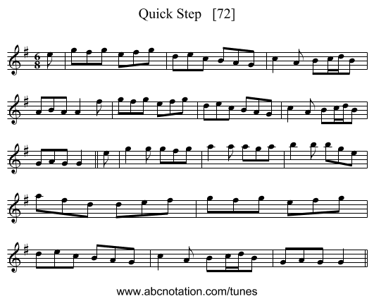 Quick Step   [72] - staff notation