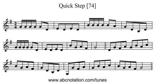 Quick Step [74] - staff notation