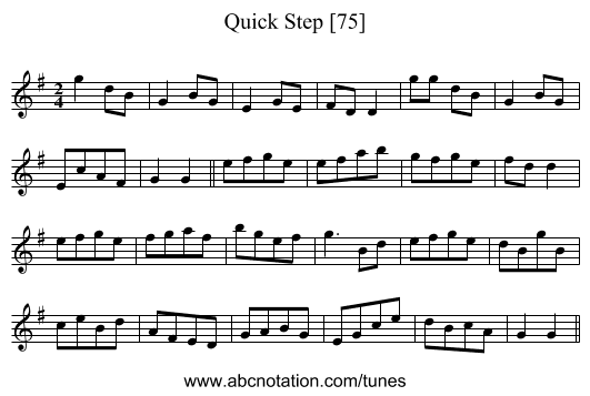 Quick Step [75] - staff notation