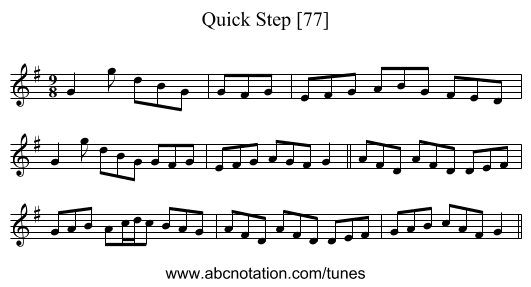 Quick Step [77] - staff notation