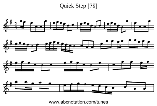 Quick Step [78] - staff notation