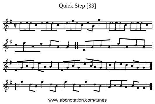 Quick Step [83] - staff notation