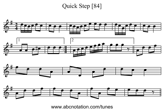 Quick Step [84] - staff notation