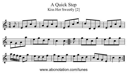 Quick Step, A - staff notation