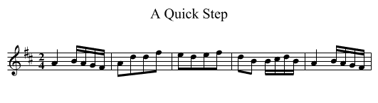 Quick Step, A - staff notation