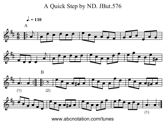Quick Step by ND. JBut.576, A - staff notation