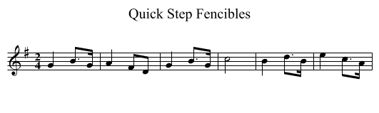 Quick Step Fencibles - staff notation