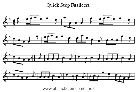 Quick Step Fusileers. - staff notation