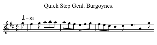 Quick Step Genl. Burgoynes. - staff notation