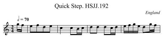 Quick Step. HSJJ.192 - staff notation