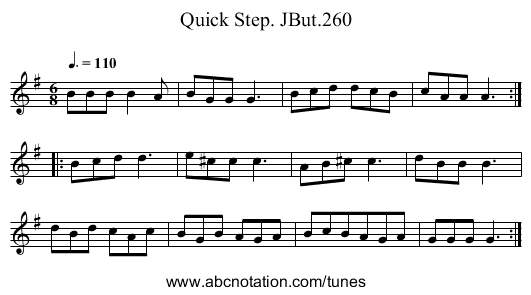 Quick Step. JBut.260 - staff notation