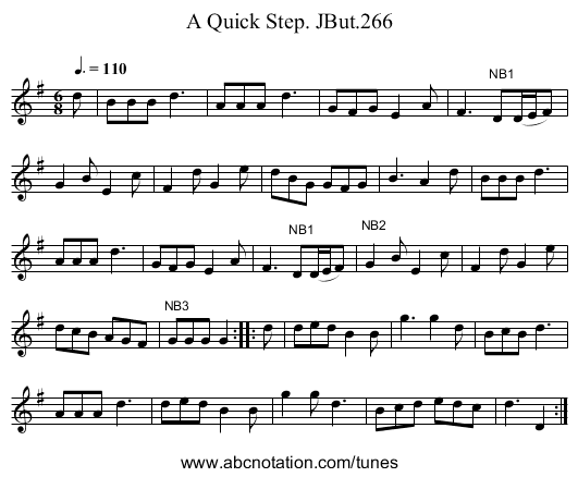 Quick Step. JBut.266, A - staff notation